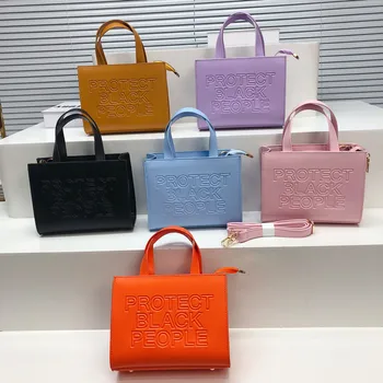 2022 Trendy Protect Black People Big Bag Leather Custom Purse Women's Tote Bags Shopping Bags Designer Handbags Famous Brands