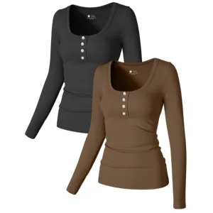 Hot Sales Square Neck Fitness & Yoga Wear Long Sleeved Women's Yoga Top