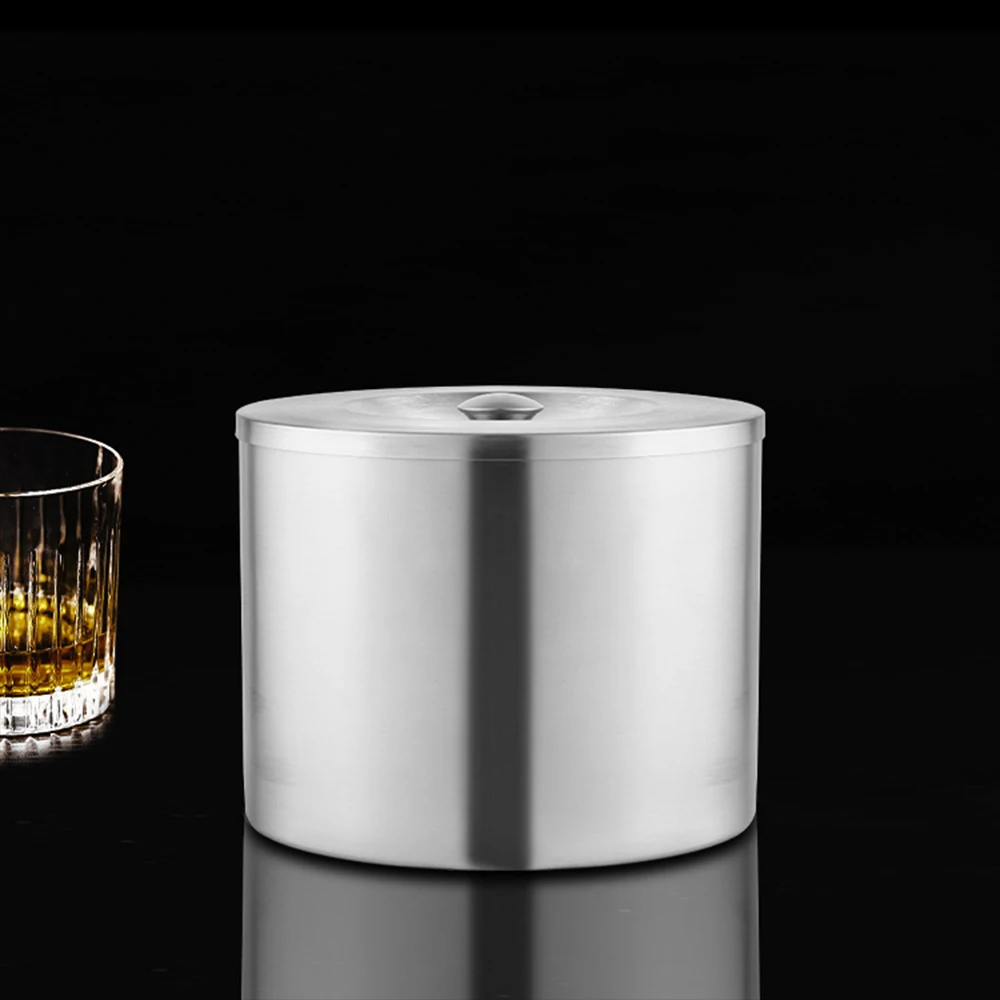 Creation Factory Customized New Product Price Double Wall Stainless Steel 10L Ice Bucket Black Tub with Lid