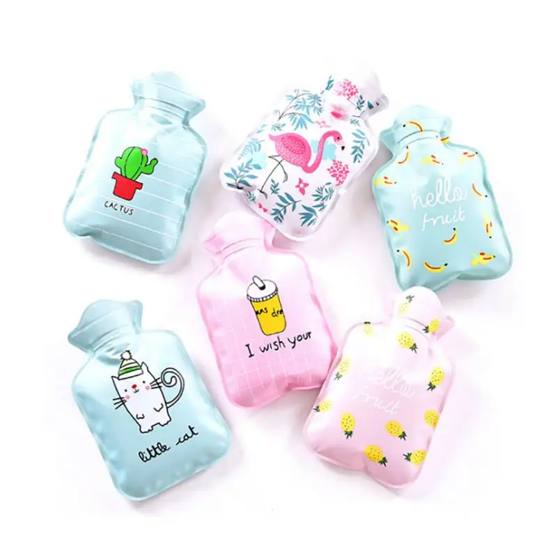 1pc Winter Pvc Hot Water Bag, Cartoon Plush Hot Water Bottle For Students,  Cute Warm Baby Water Bag