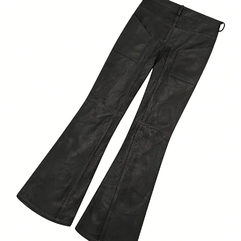 Salati Punk Jean Hommes Manufacturer Custom Streetwear Hip Hop Low Rise Waxed Vintage Flared Trouser Denim Pant Stacked Jean Men gallery 3