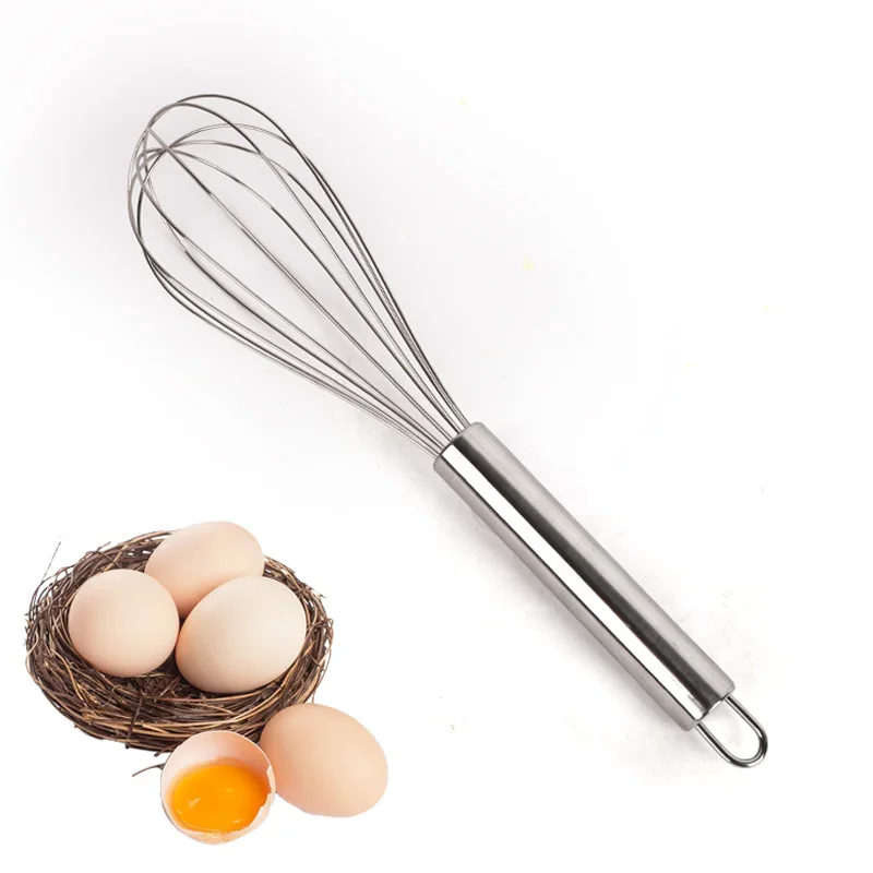 6pcs Stainless Steel Manual Egg Beater, Hand Push Whisk Blender