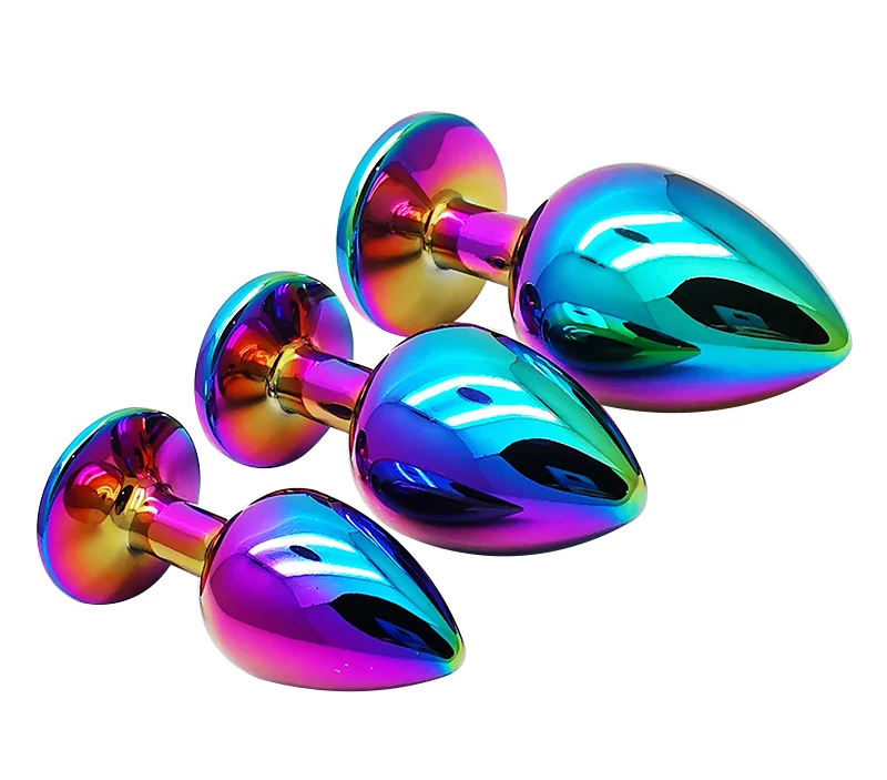 Colorful Rhinestone Buttplug Decorative Crystal Rainbow Metal Princess Anal Butt Plug