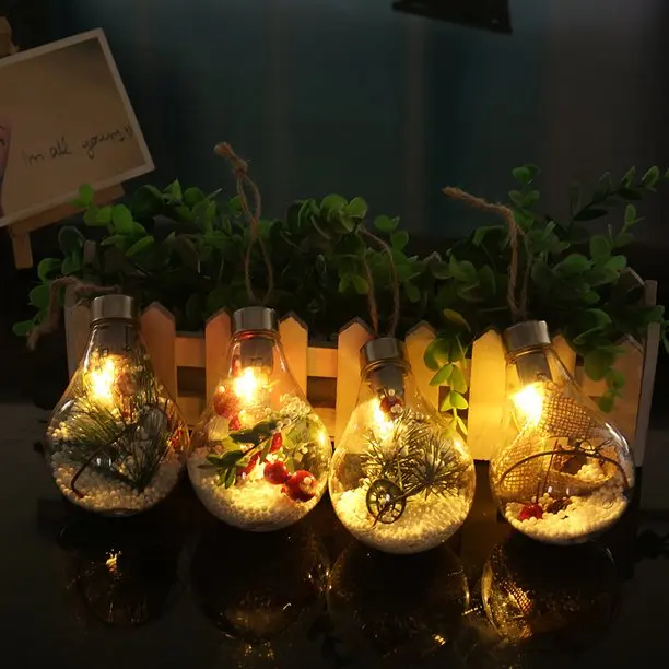 Mini Glass Bottle LED Realistic Wish Bottle Light Desk Decoration for Christmas