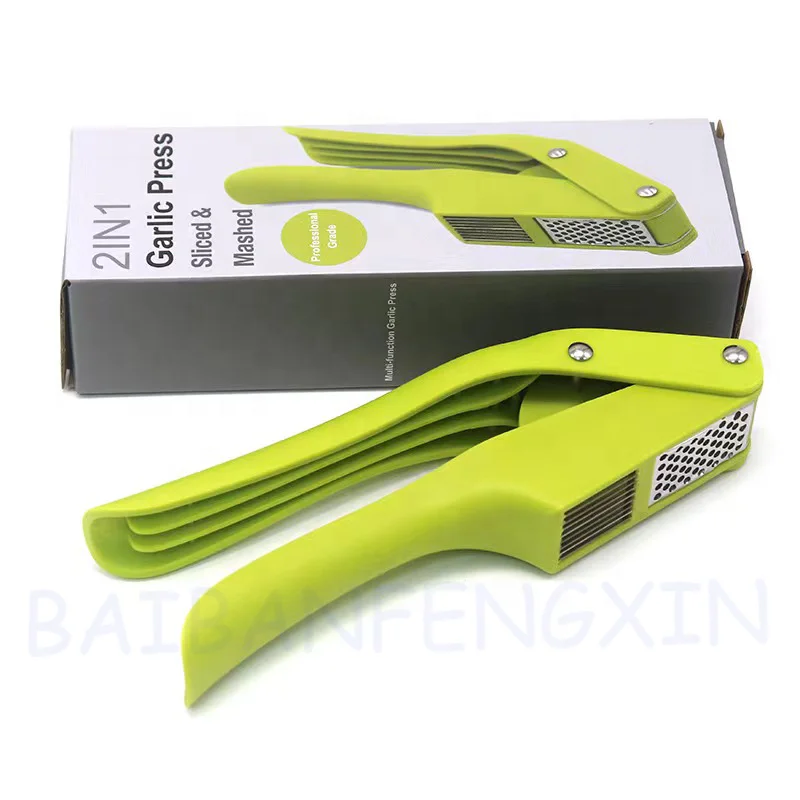 High Quality 2 in 1 Manual Stainless Steel Garlic Press Handheld Ginger Mincer Product Home and Kitchen Gadgets