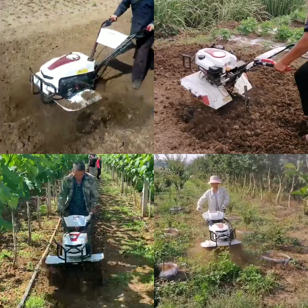 Small Plough Machine Cultivator Gasoline and Diesel Engine Mini Self Propelled Power Tiller Rotary Cultivator