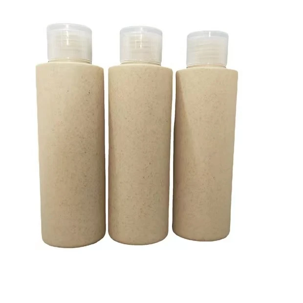 Eco Friendly 2oz 4oz Degradable Shampoo and Conditioner Bottle Wheat Straw Material Plastic Bottles