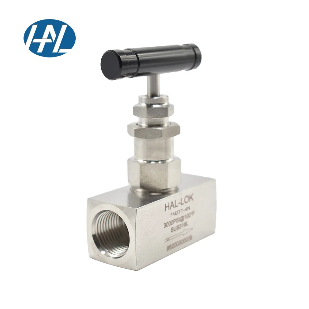 SS316 SS304 Manual Gas Needle Valve with Female Thread Sizes 1/8\" 1/4\" 1/2\" for Instrumentation Piping Control Applications