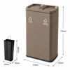 Cubo de basura con tapa abatible 25L+25L, color marrón café