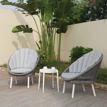 OSMEN Heiber Balcony Garden Outdoor  Rope Chair Furniture 3pcs Set