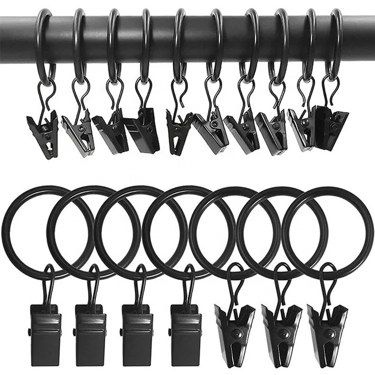 Vorhangring-Set Mit 40 Clips, Goldfarben, Innendurchmesser 3.2 Cm – Für Gardinenstangen Bis 2.5 Cm Ø, Zum Einfachen Aufhängen Deiner Vorhänge