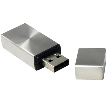 Portable Rectangle Silver Metal USB Flash Drive 4G 8G 16GB 32GB 64GB 128GB Customize Laser Logo USB Memory Stick Passed H5 Test