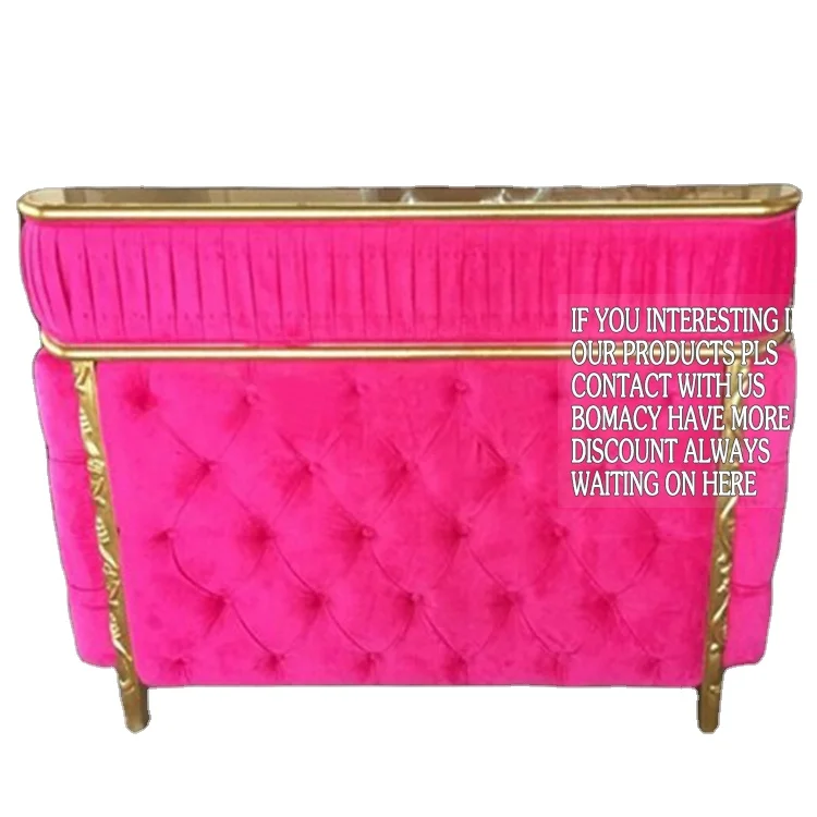 Bomacy Special Luxury Design Gold Used Beauty Salon Furniture Reception Desk for Sale