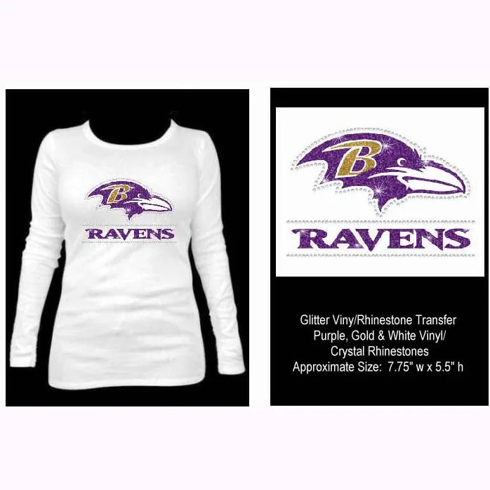 Ravens Custom Football Ladies Jersey Glitter