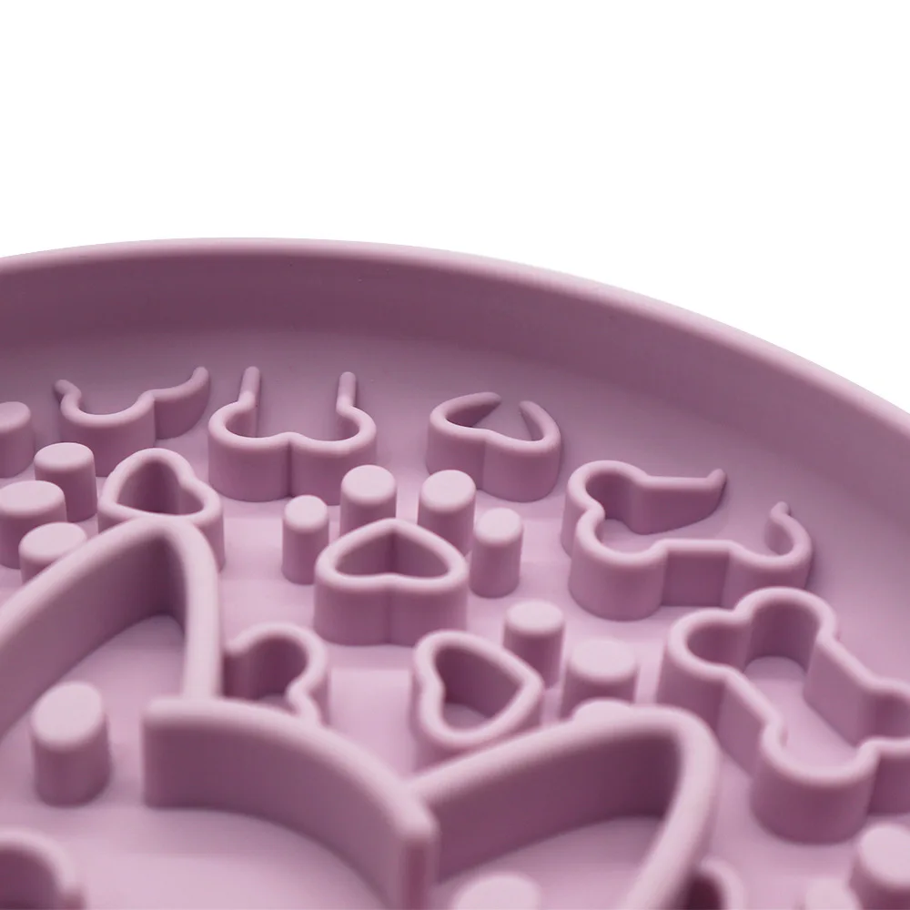 New Anti-Slip Silicone Suction Cup Dog Bowl Slow Food Bite-Resistant and Drop-Resistant Pet Dog Food Utensils factory