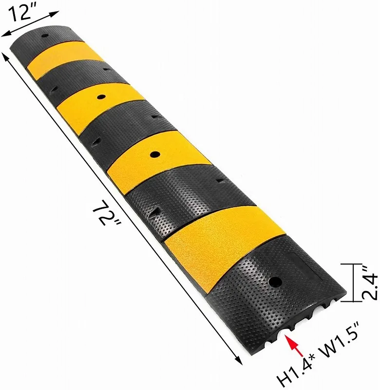 Hot Selling Black Rubber Speed Humps 1830*300*60mm Road Bumps Speed Bumps for Trucks factory