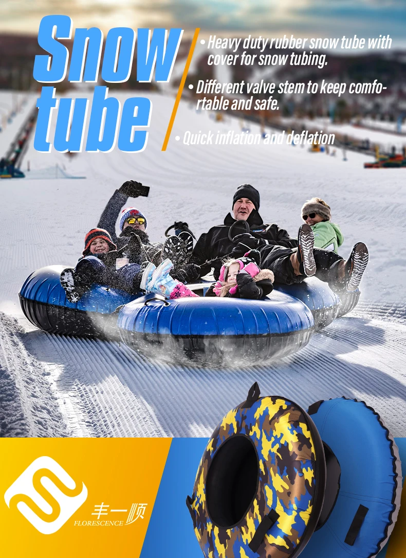 48" Inflatable Sledding Snow Tubes 100cm Heavy Duty Rubber Snow Tube