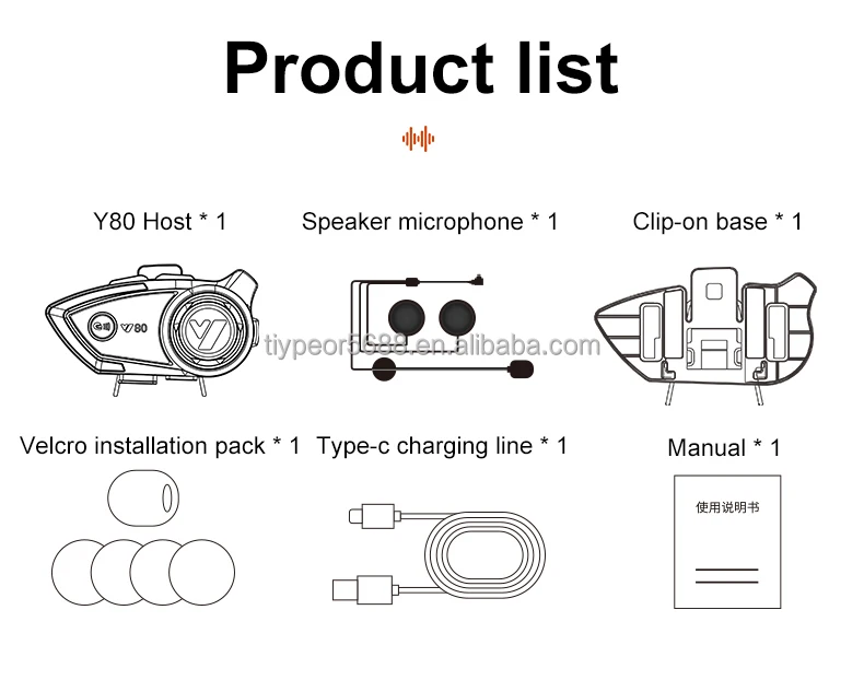 product tiypeor motorcycle helmet bt 53 headset wireless waterproof handsfree call music earphone for riders moto gps headphone-11