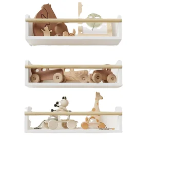 Decorative Nursery Bookshelves for Kids - Set of 3 Easy to Install Floating Shelves Wall Mount Beautiful Hanging Organizer 1.5cm