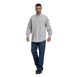 Wholesale NFPA 2112 Inherent FR Solid Fire Retardant Electrician Construction Work Wear Shirt for Worker