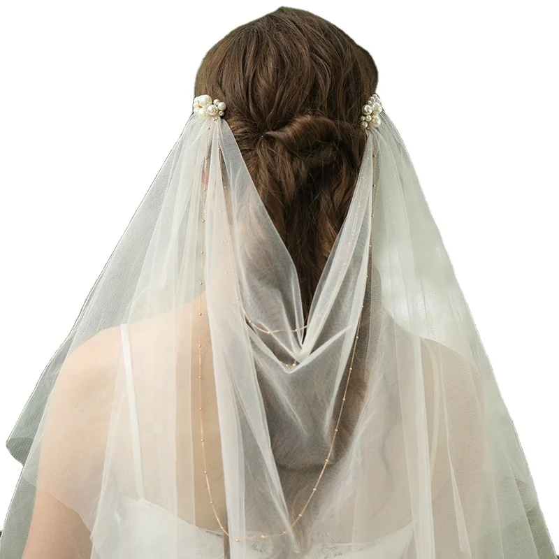 Elegant Champagne Colored Wedding Veils - Soft Tulle Bridal Accessories