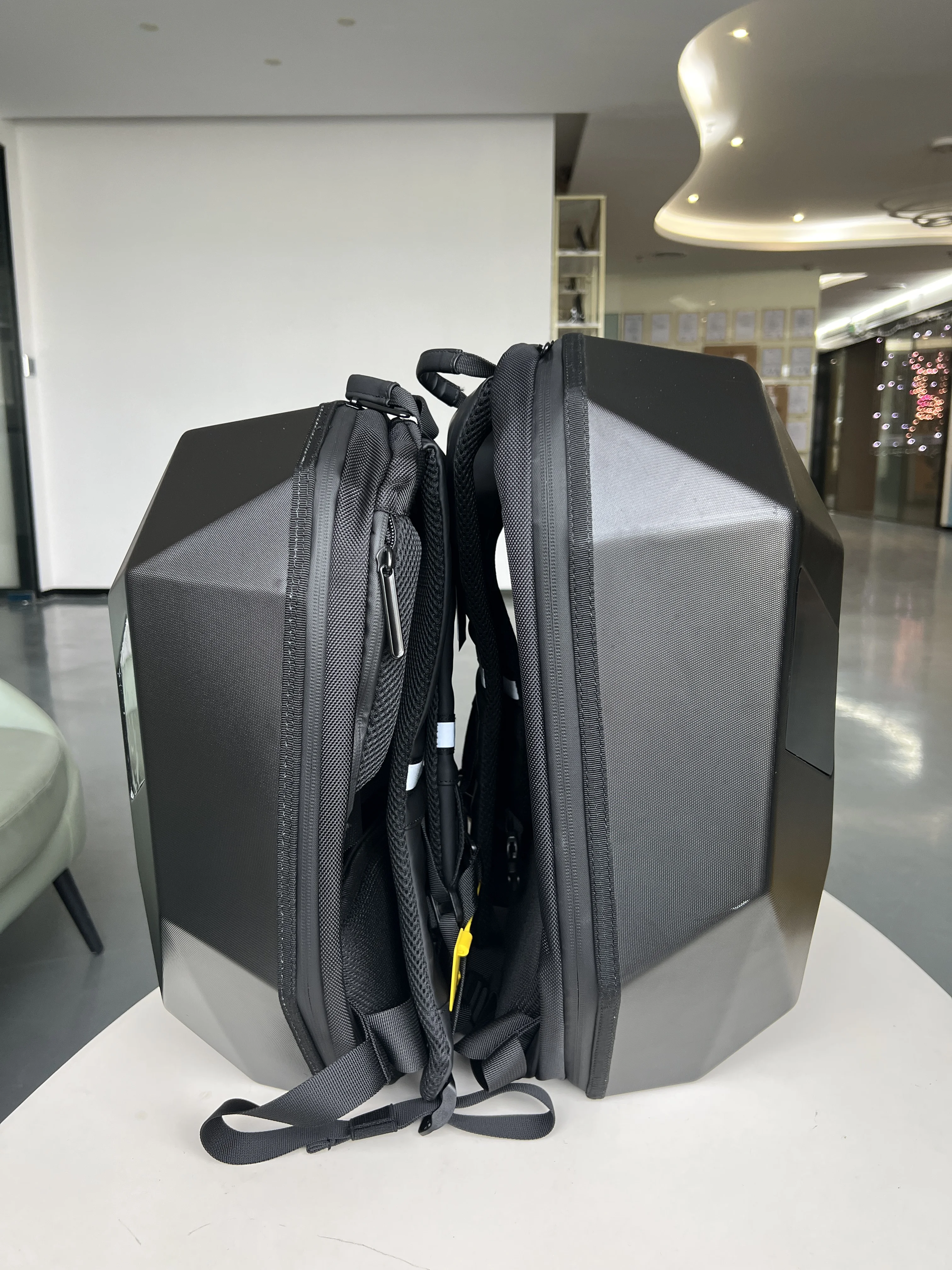 Hard Shell Backpack with Eyes Iron Man Motorcycle Riding Led Backpack Knight Led Screen Black Led Backpack