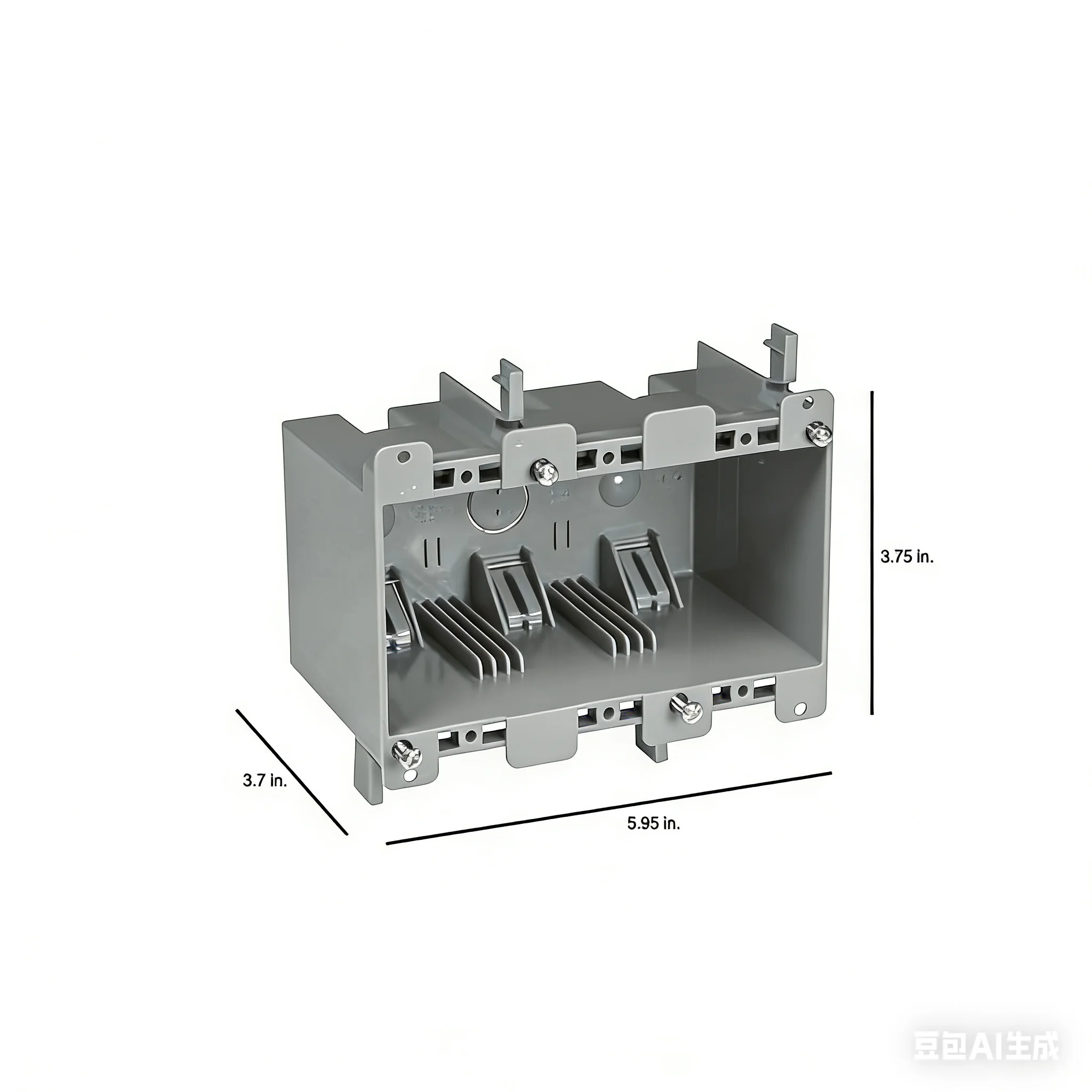 W355R Switch Outlet Box Old Work Carlon 3 Gang Blue Ear Brackets Wall PVC Clamp Junction Electrical Plastic Conduit Switch Box