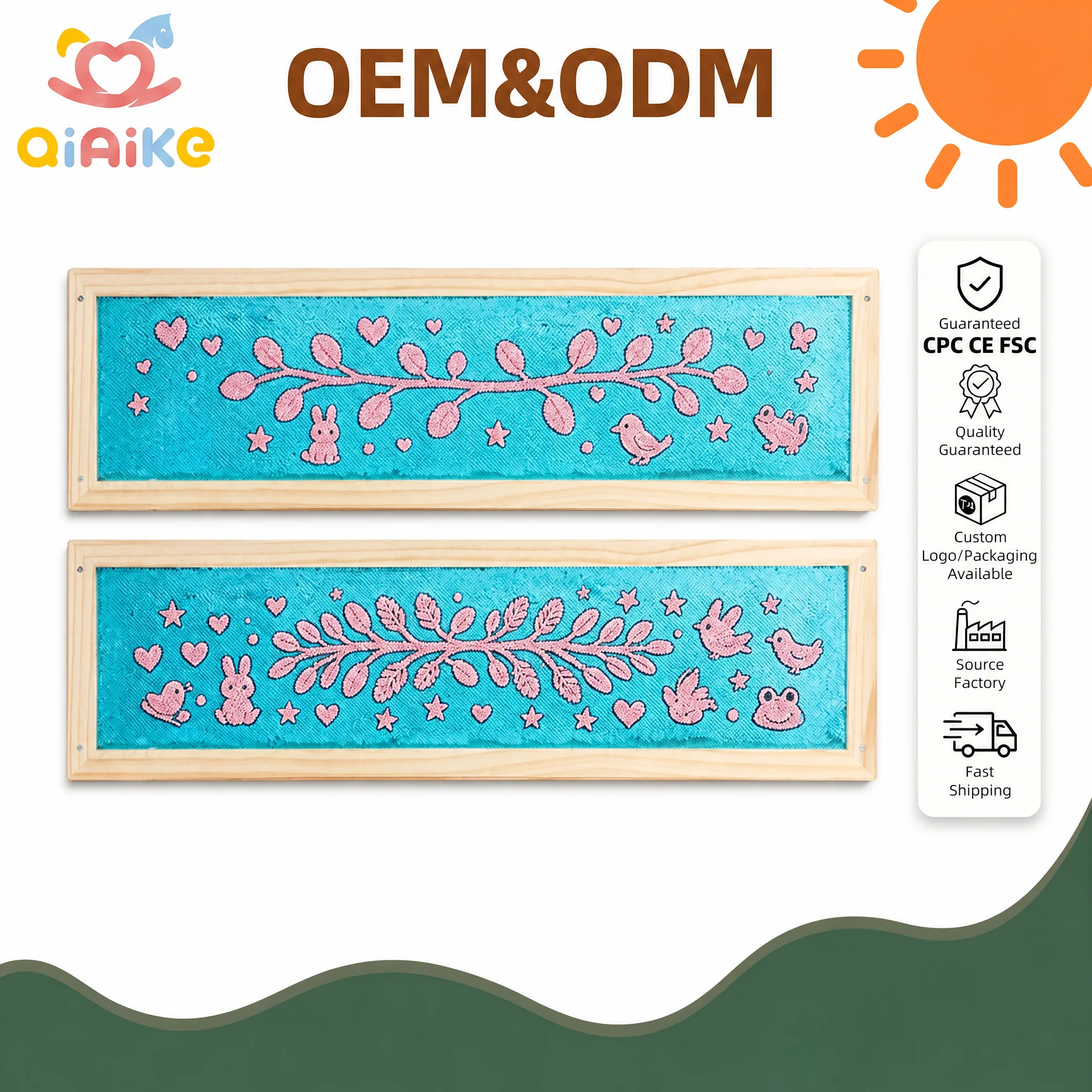 Wooden Sensory Flip Board Montessori Creative Drawing Board Sequin Fabric Wall Panel for Play Learning Room Equipment Autism Toy