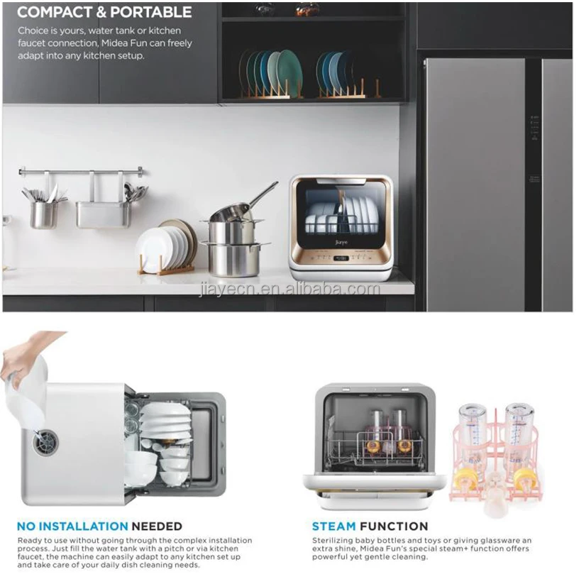 Mini Dishwasher Machine Smart Dishwasher With Fruit Wash 4 Setting Mini