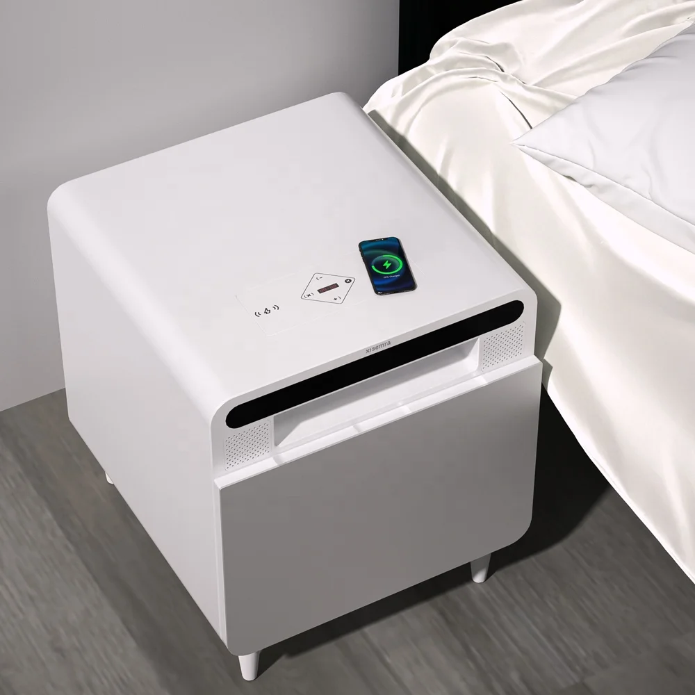 Provide Sample High Quality Table Top Mini Fridge with Wireless Charger -  China Bedside Table, Smart Touch Table