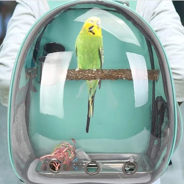 Customization Light Blue Bird Carrier Backpack For Parrot And Lovebirds