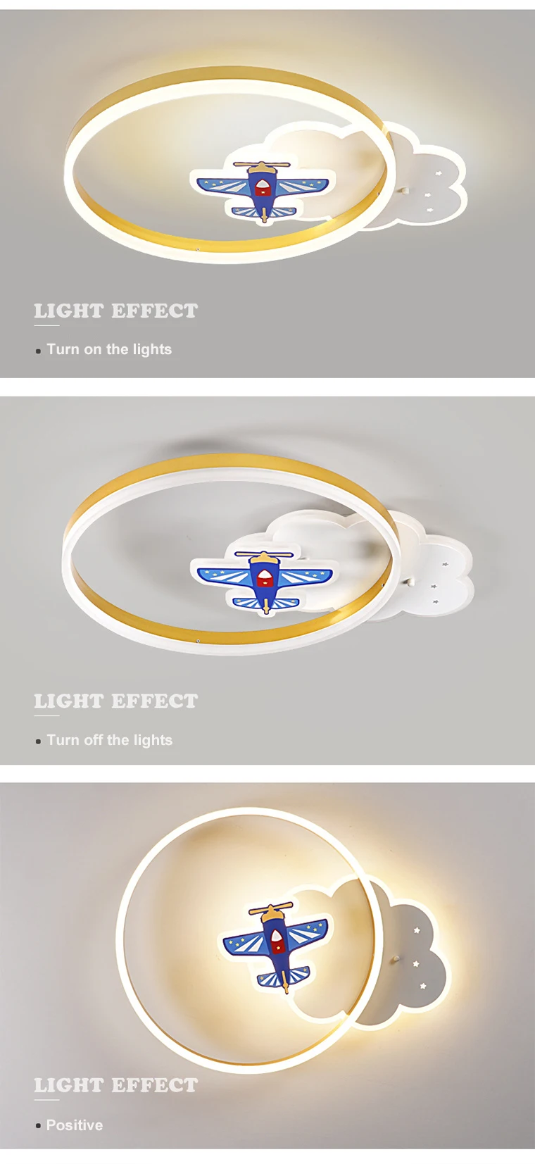 Airplane cloud ceiling lamp eye protection modern minimalist creative cartoon boy bedroom room light