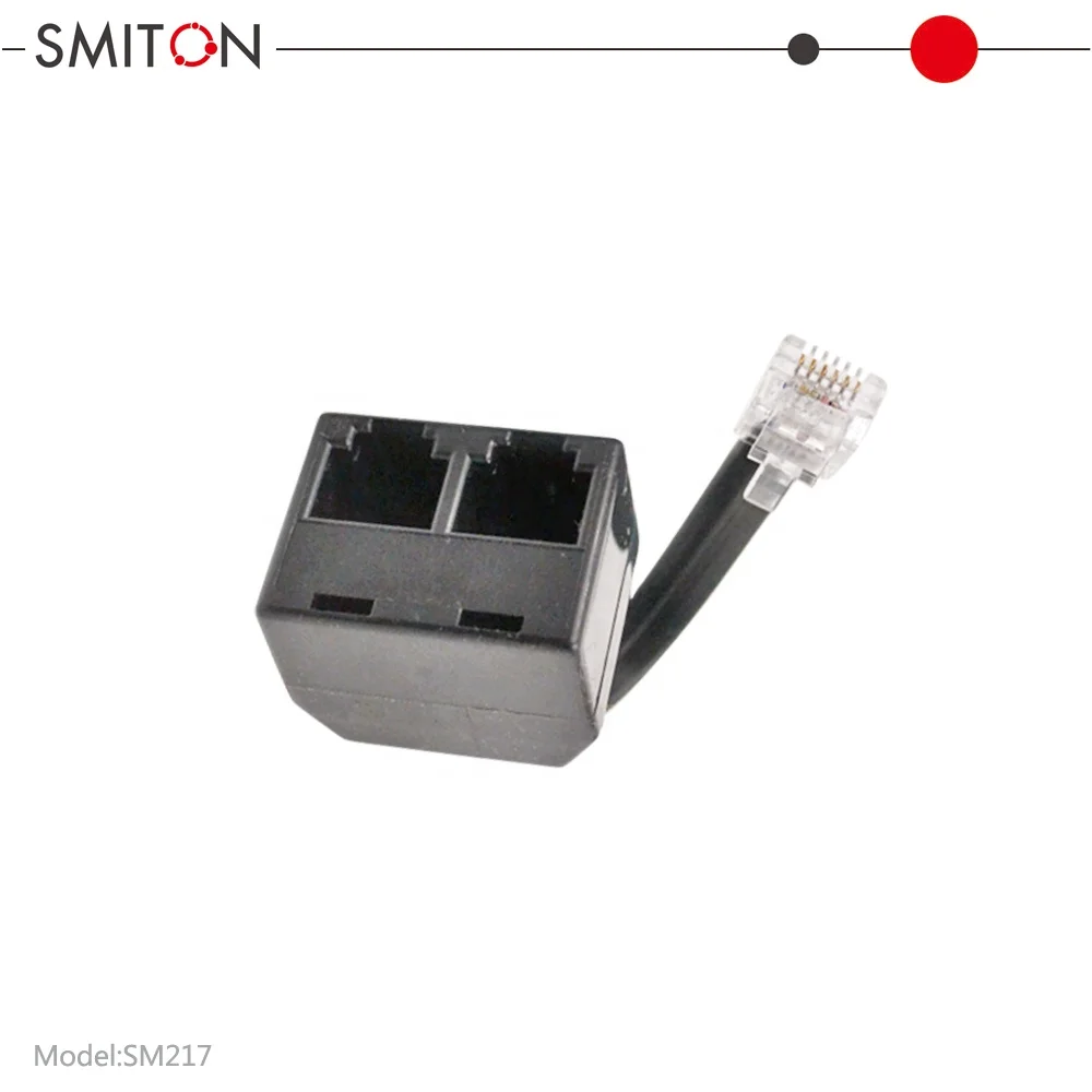 6P6C ADSL Splitter 2 Way Phone Splitter  RJ12 Telephone Splitter