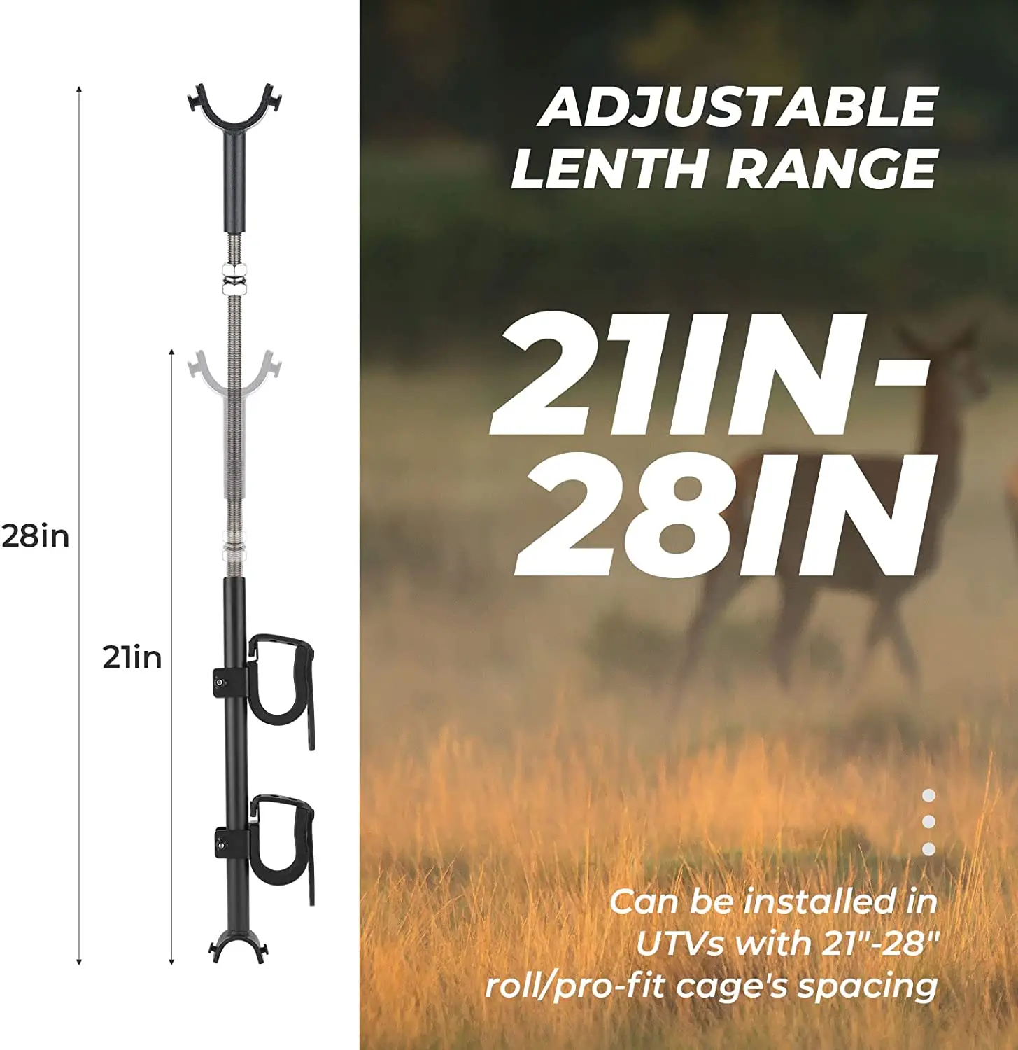 21in28in Roll Bars Depth Roof Gun Carrier Bow Rack Utv Overhead Gun
