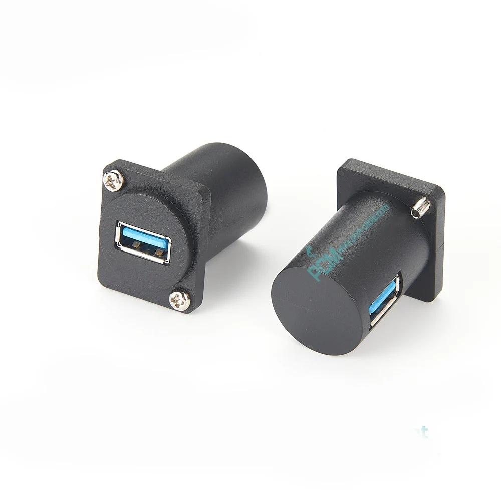 USB 3.0 Panel-Mount Connector D-Type Right Angle Coupler factory