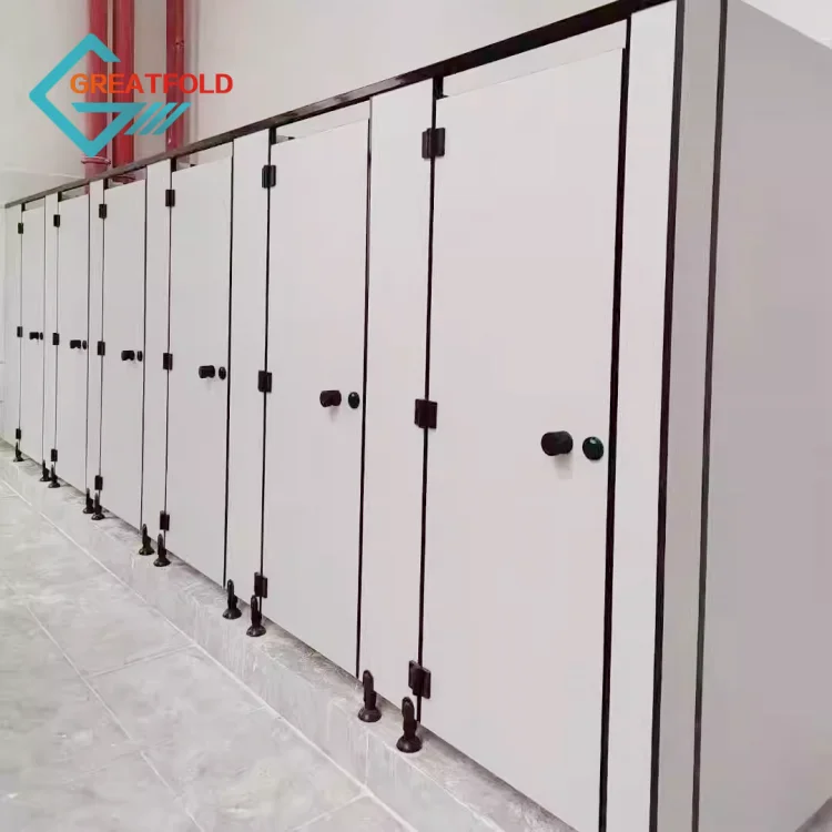 Modular Plastic Toilet Partition Systems with Phenolic Core Commercial Restroom Stalls Dividers for Hotels Public Toilet