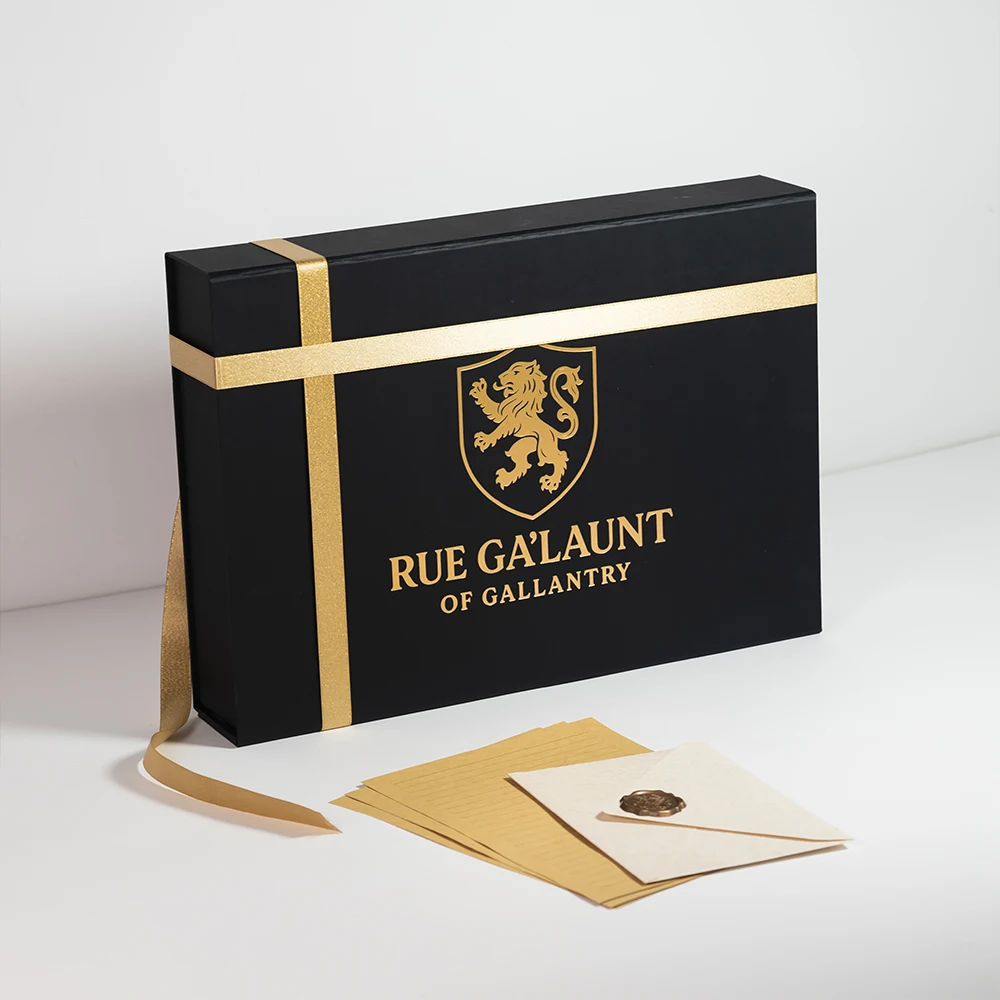 Fully Branded Elegant Coated Paper Foil Stamping Ribbon Christmas Rigid Foldable Magnetic Flap Gift Boxes Hard Gift Paper Box