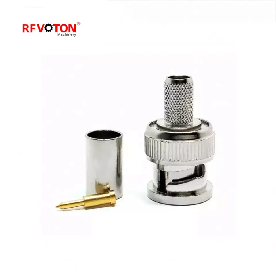 BNC Male Connector Crimp Coaxial Cable RG59 for 3G HD / SDI / CCTV rf connector details