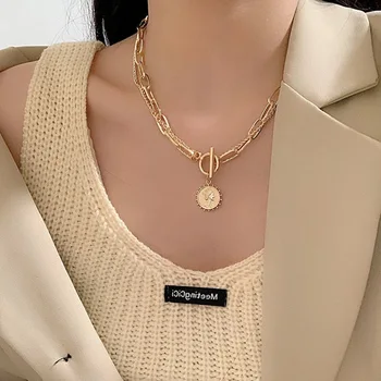 Bijoux bijoux femm collier schmuck kolye ketting lock necklace minimalist jewelry statement necklace ornaments pendant necklace