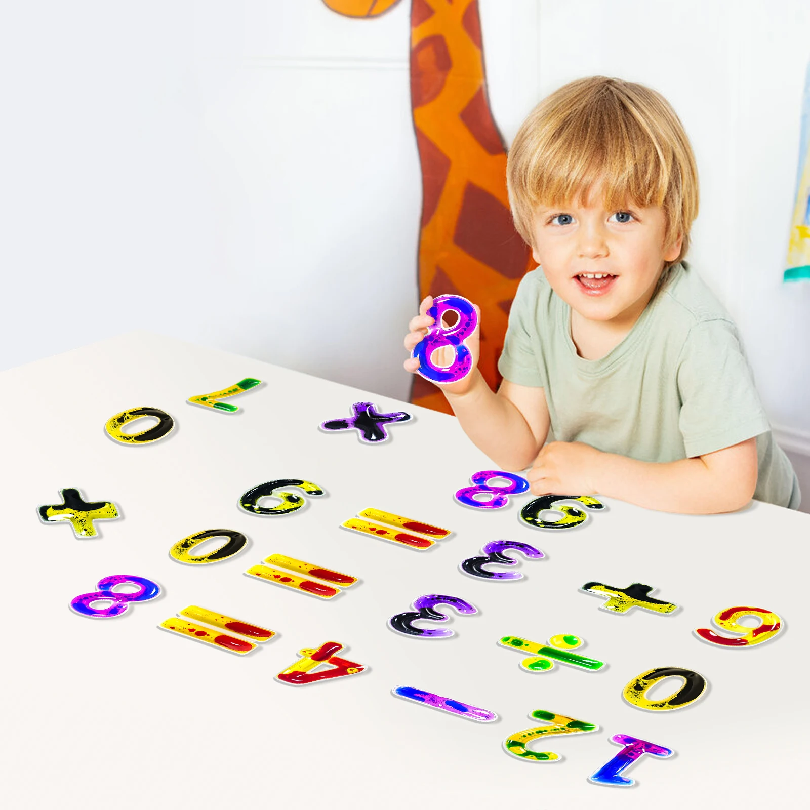 123 Set Moveable Number Learning Educational Sensory Toys Kids Math Numbers Montessori Toys for Toddlers