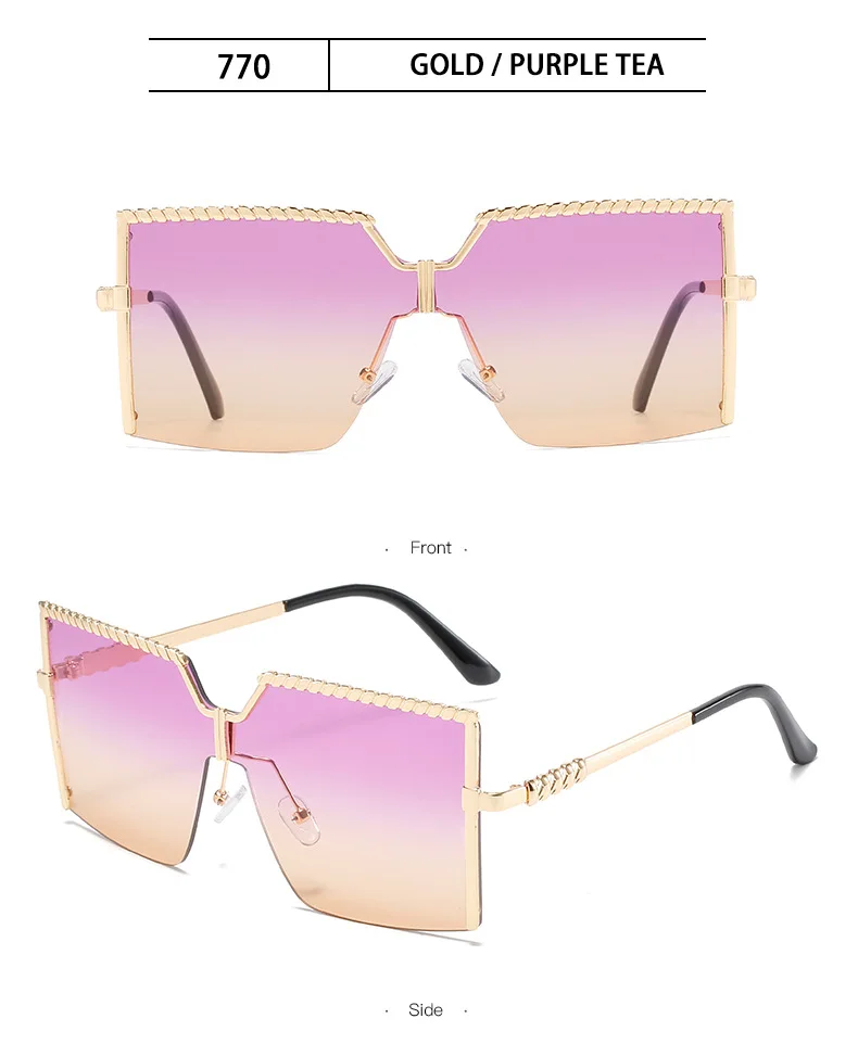 Three Hippos 2021 Sun Glasses Fashion Ladies Metal Uv400 Shades ...