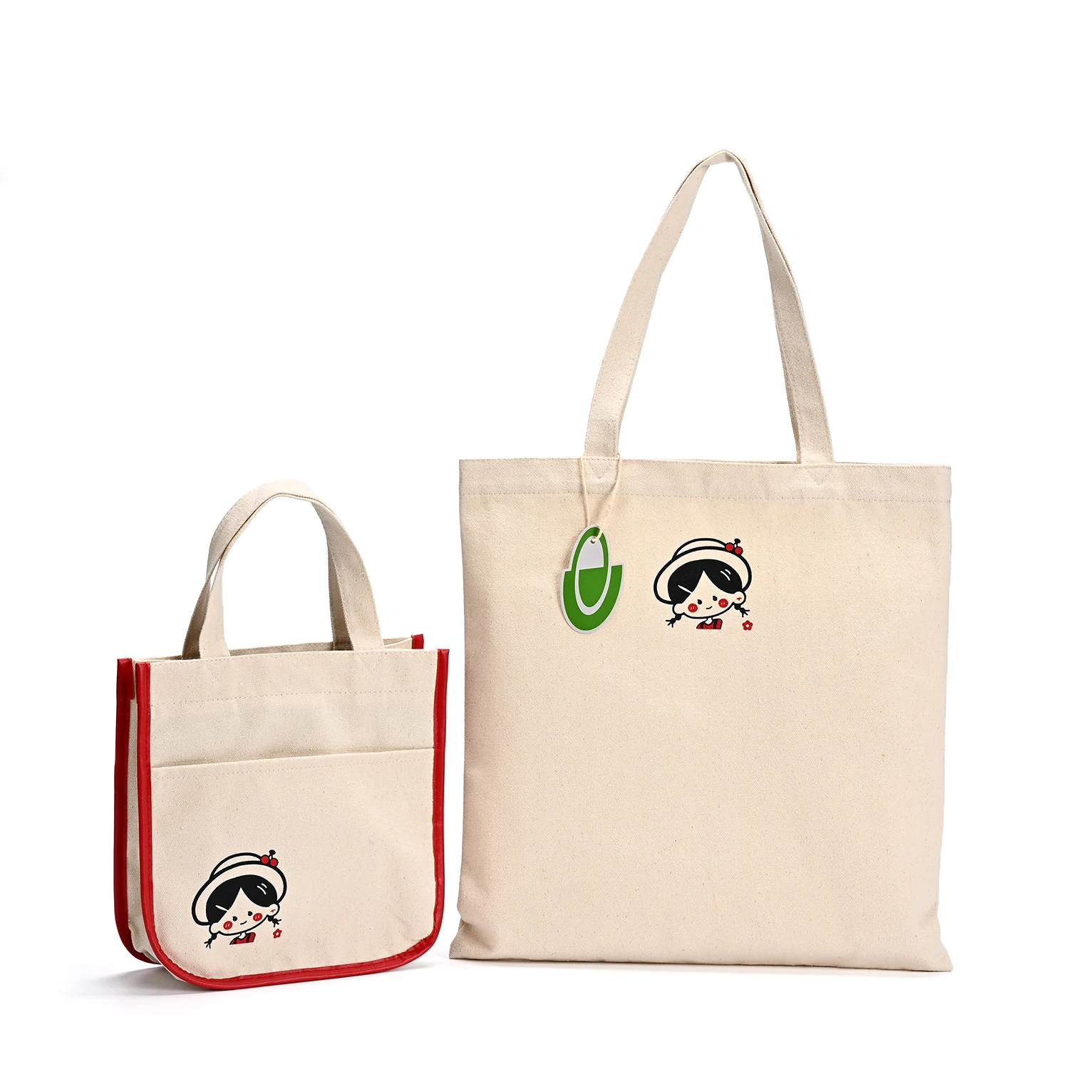 Customized Large Capacity Canvas Bag for Students Cotton Back-to-School Supplies for Book Storage Stationery Blank DIY Pattern details