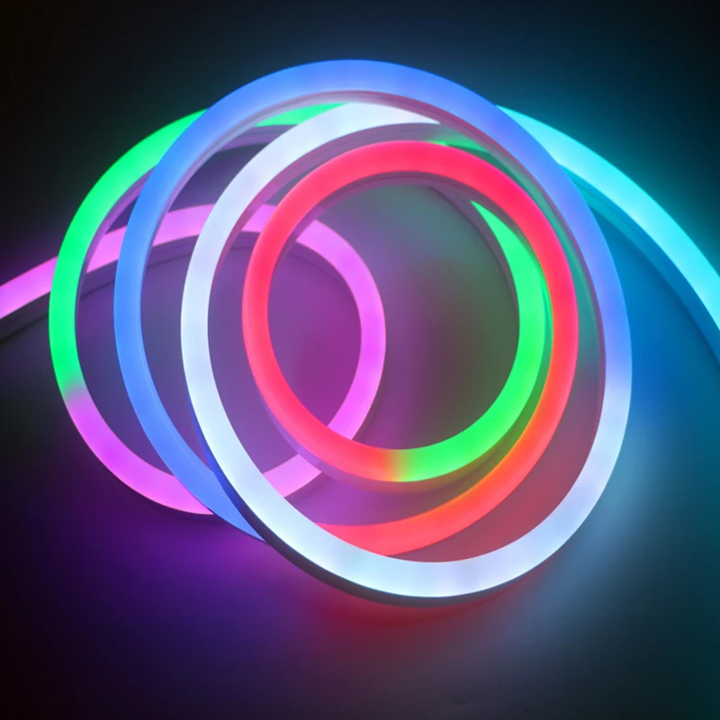 Радуга Smart Digital RGB адресуемых 12V веревочки гибкого трубопровода СИД декорационный наружный водонепроницаемый силиконовая трубка 5 м Гибкий неоновый светодиодный