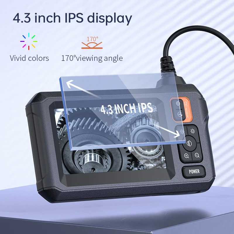 2.7cm Short Module 4.3Inch 8LED Light Sewer Pipe Inspect Portable Professional Borescope Video Industrial Rigid Endoscope Camera