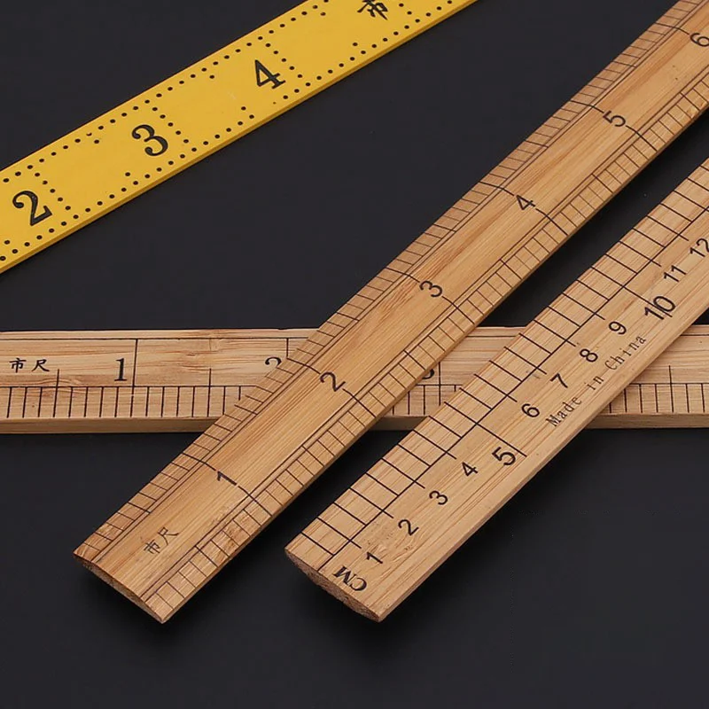 Custom Cheap logo on 2 Meter Folding Ruler Natural Wooden Color Inch and mm Scale Division Printing Rule Made of Wood