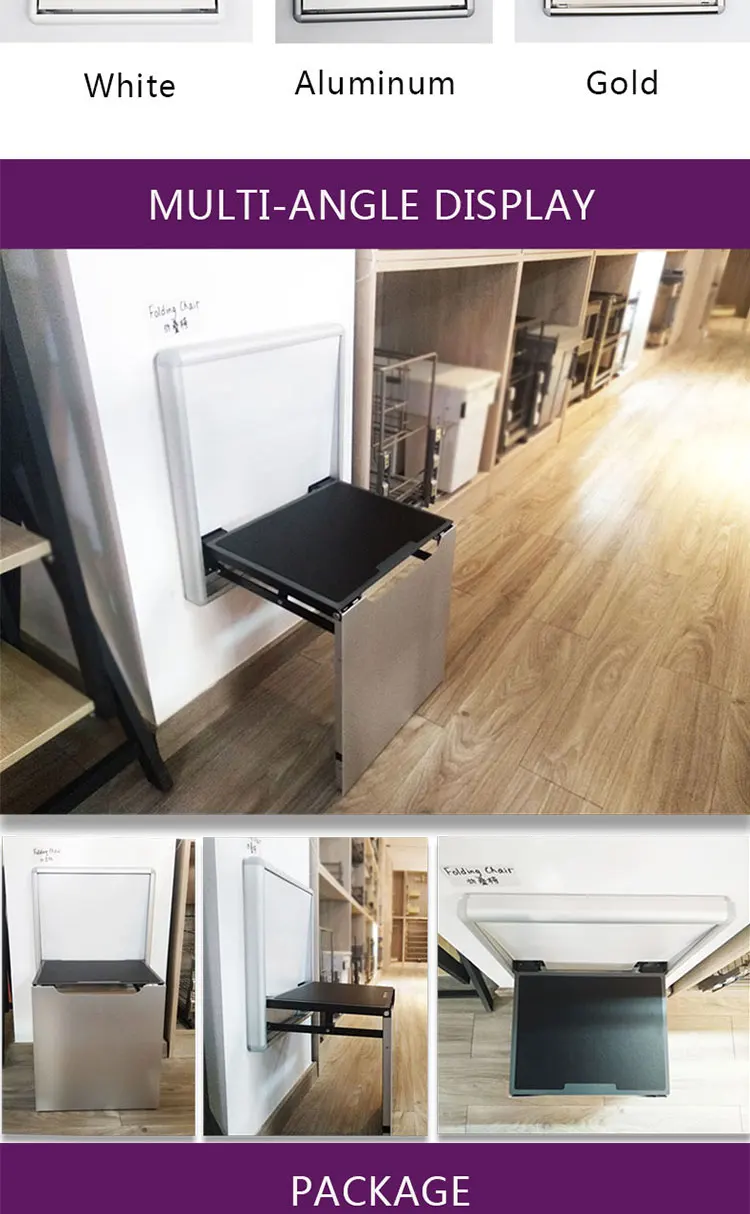 Wall Folding Chair Hidden Wall Mounted Folding Chair Frame Furniture