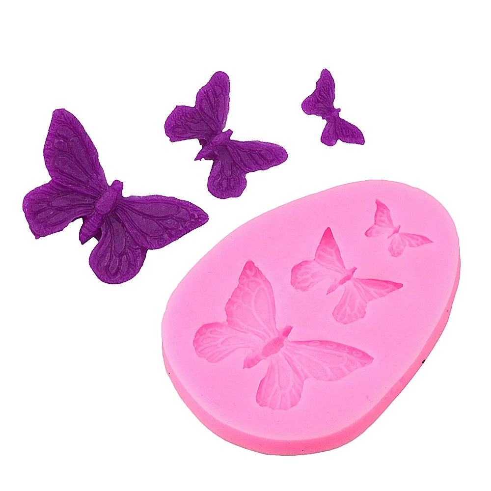3x 3D Butterfly Silicone Mold Fondant Mold DIY Tool for Chocolate Polymer Clay