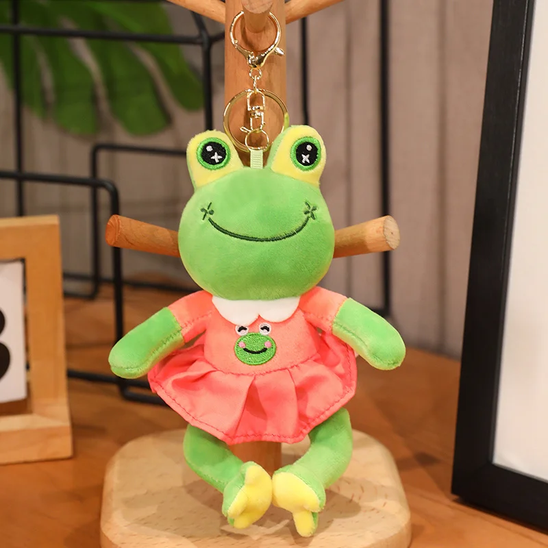 12cm Cute Frog Donkey Teddy Bear Plush Keychains Stuffed Animals ...