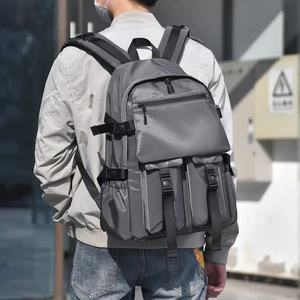 Wholesale Custom Waterproof Polyester Backpack Men Casual Business Laptop Bag Large Capacity Student School Rucksack