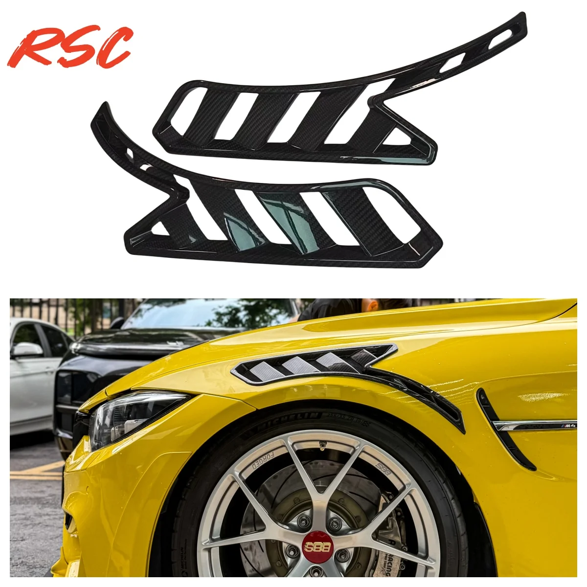 Perfect Fitment Dry Carbon Fiber Vented Side Fenders For F80 M3 F82 M4